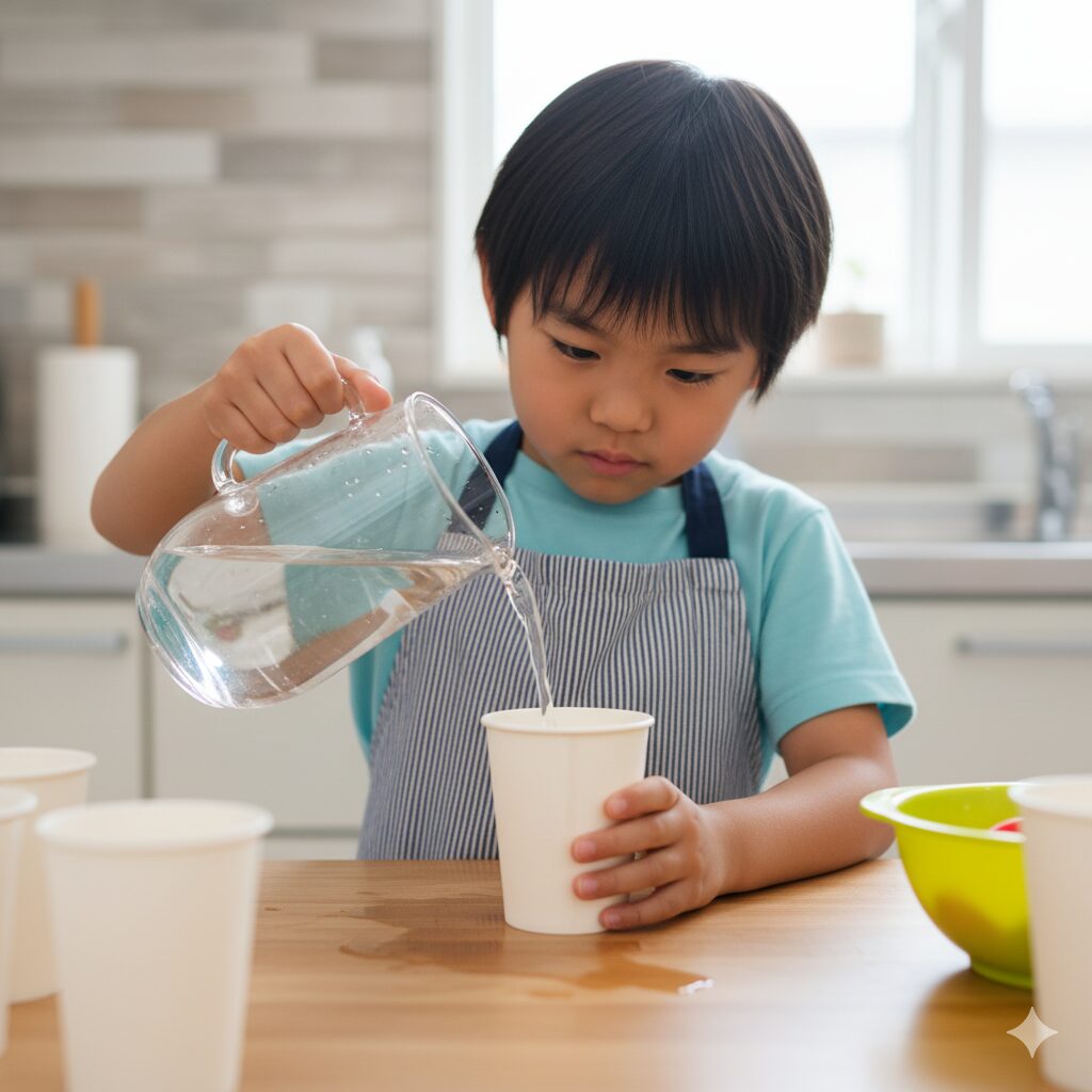 水を注ぐ練習
